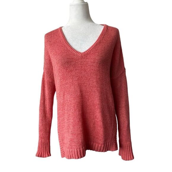 LOFT Women’s Knit Sweater Peach High Low SZ L - Picture 14 of 14